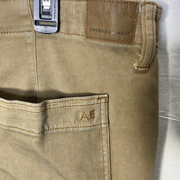 AMERICAN EAGLE Pants Super High Rise Flare Stretch Womens 22 Long Tall Tan Khaki - Picture 11 of 14